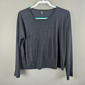 Beyond Yoga Gray Long Sleeve Athletic Wear Top Size Medium